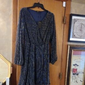 Chic Navy Long Sleeve Dress